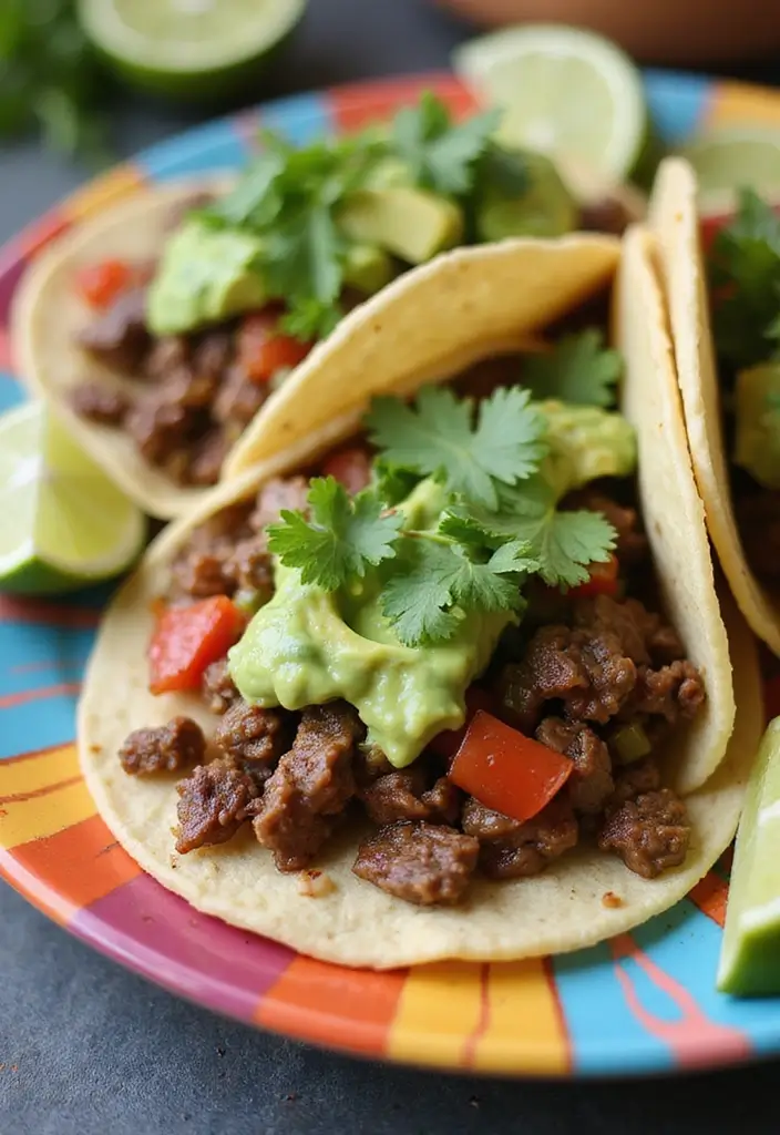 25 Easy Gluten Free Dairy Free Ground Beef Recipes For Dinner - 1. Zesty Beef Tacos with Avocado Lime Dressing