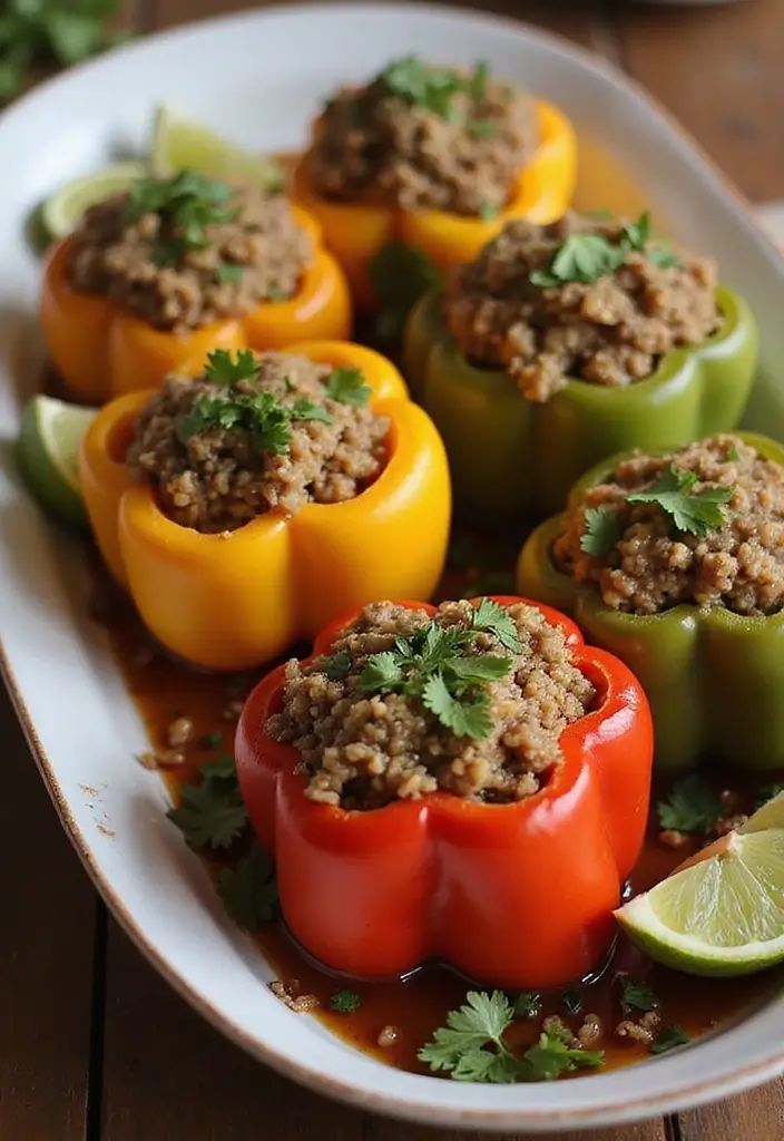 25 Easy Gluten Free Dairy Free Ground Beef Recipes For Dinner - 8. Mediterranean Beef Stuffed Peppers