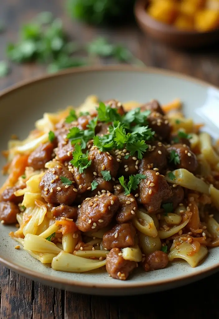 25 Easy Gluten Free Dairy Free Ground Beef Recipes For Dinner - 9. Beef and Cabbage Stir-Fry
