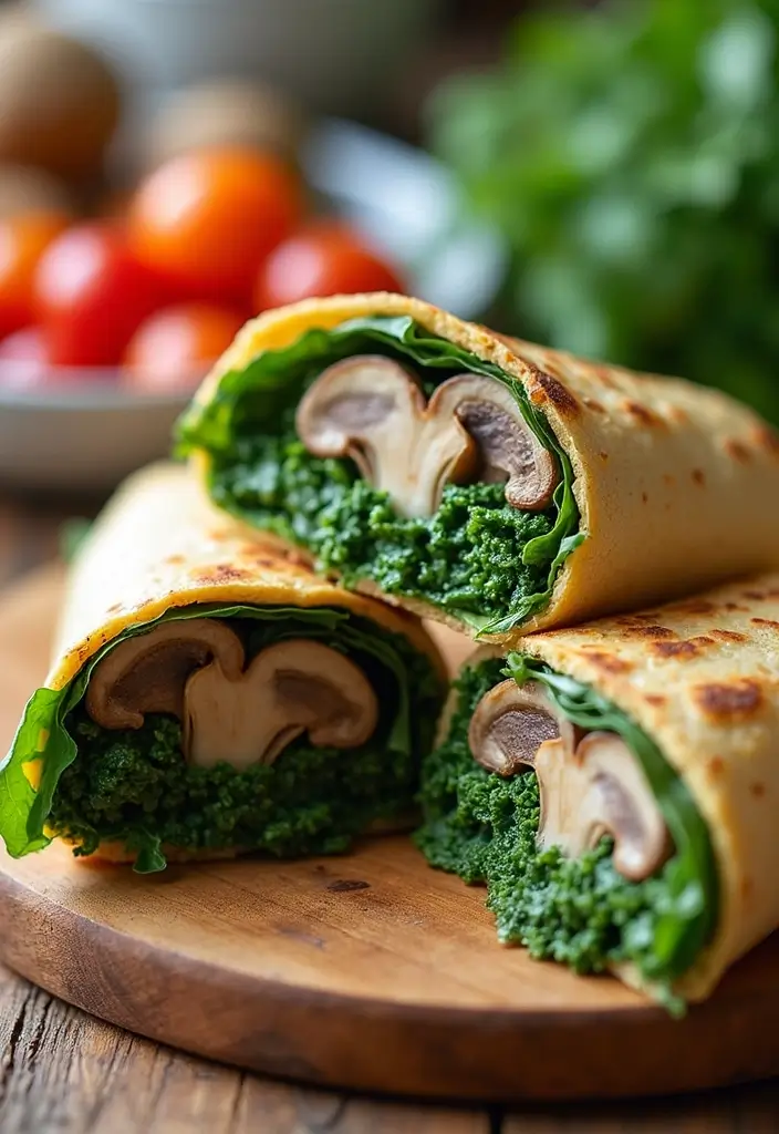 25 Gluten And Dairy Free Breakfast Recipes For Busy Mornings - 15. Spinach and Mushroom Breakfast Wrap