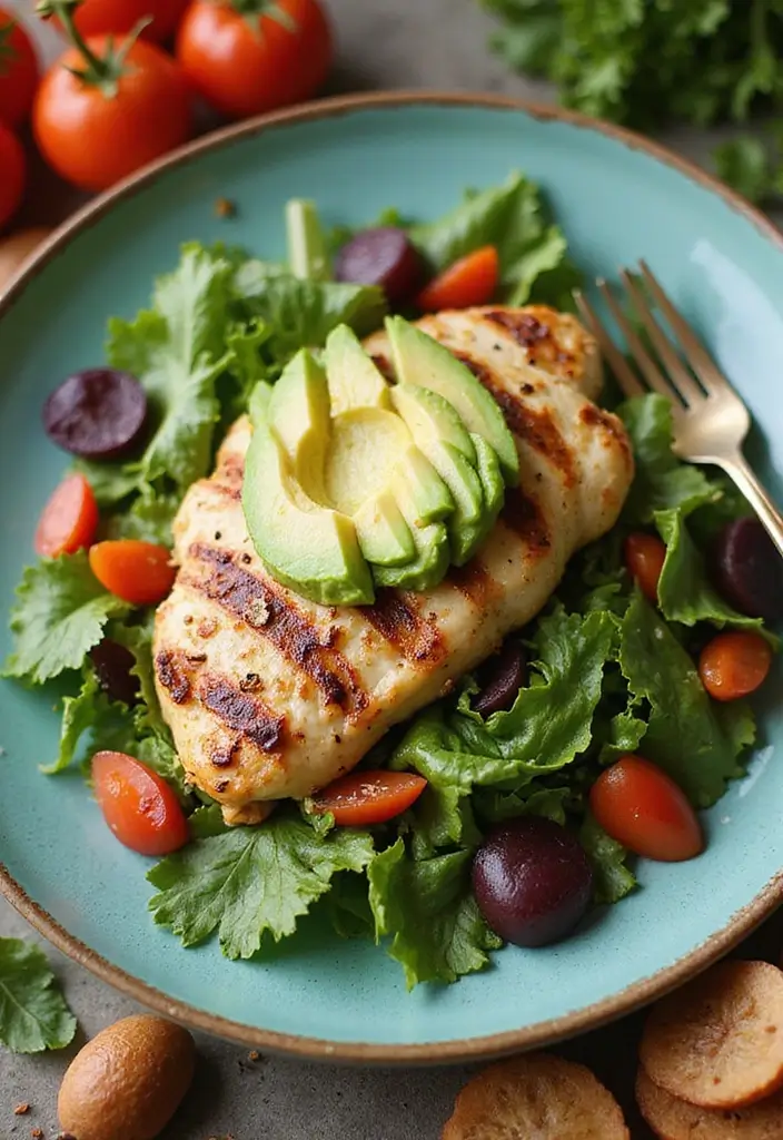 25 Gluten And Dairy Free Lunch Recipes Healthy And Simple - 12. Grilled Chicken Salad with Avocado