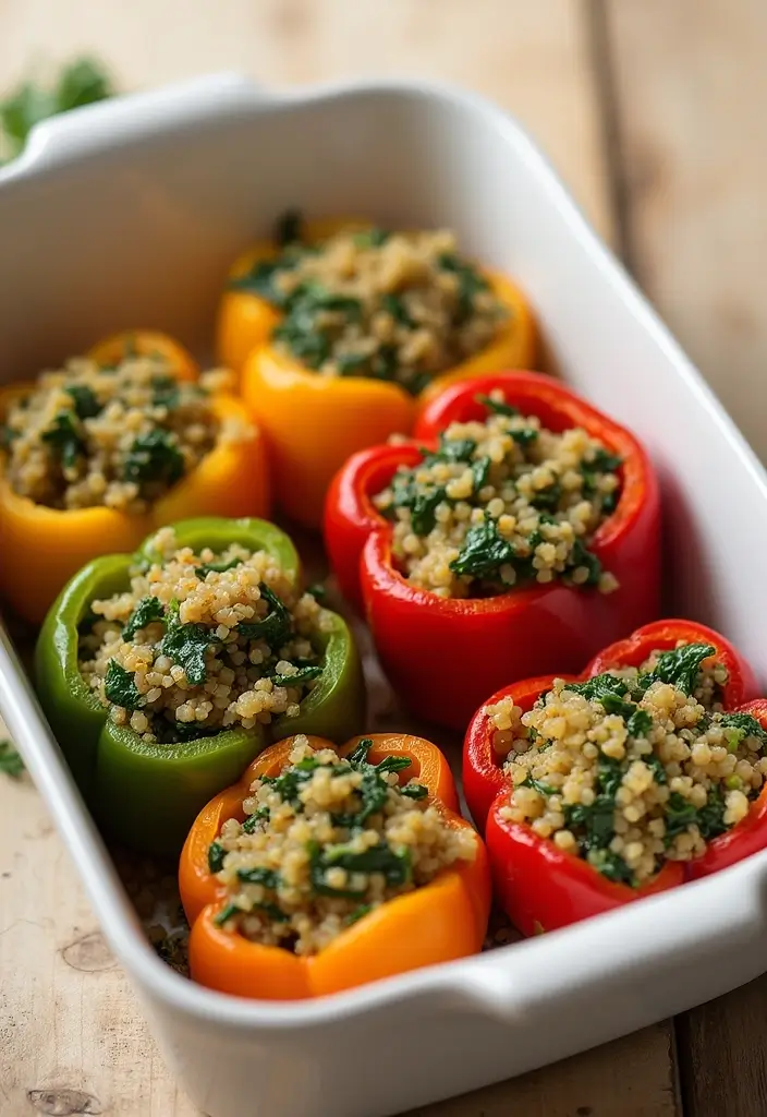 25 Gluten And Dairy Free Lunch Recipes Healthy And Simple - 8. Spinach and Quinoa Stuffed Peppers