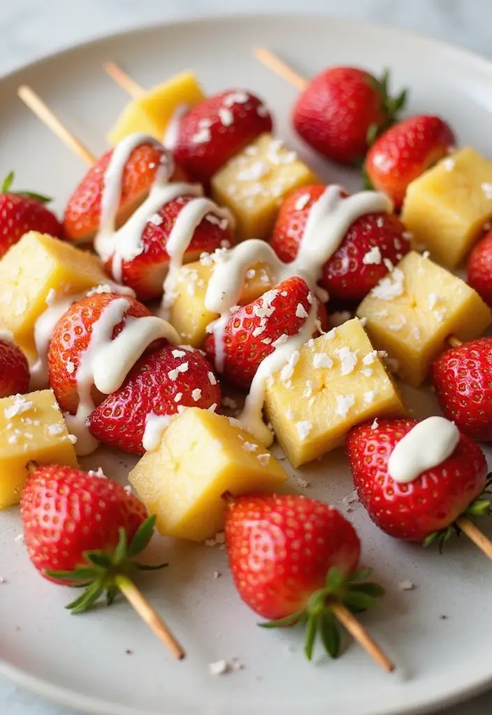 25 Gluten And Dairy Free Recipes Desserts You Will Crave - 23. Pina Colada Fruit Skewers