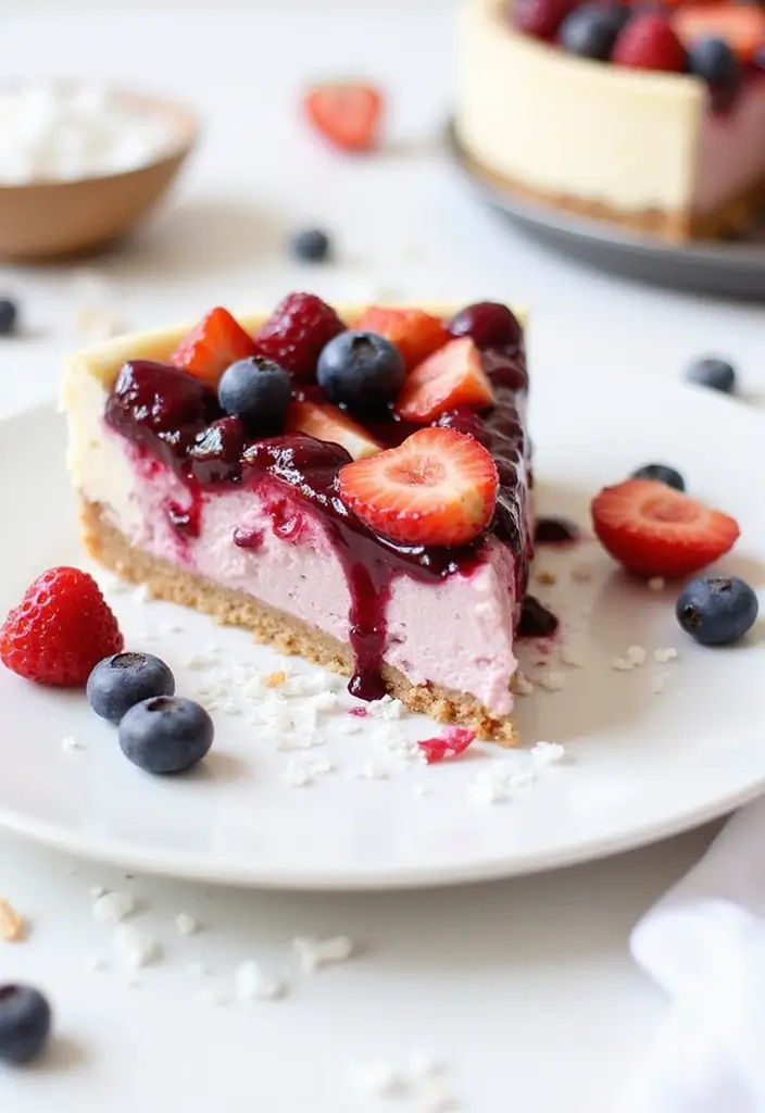 25 Gluten And Dairy Free Recipes Desserts You Will Crave - 4. No-Bake Berry Coconut Cheesecake