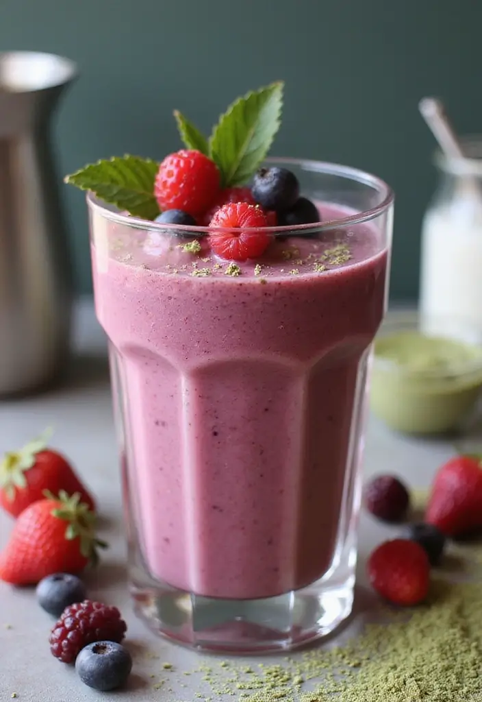 25 Gluten Dairy Egg Soy Free Breakfast Recipes to Start Your Day - 25. Berry Matcha Smoothie