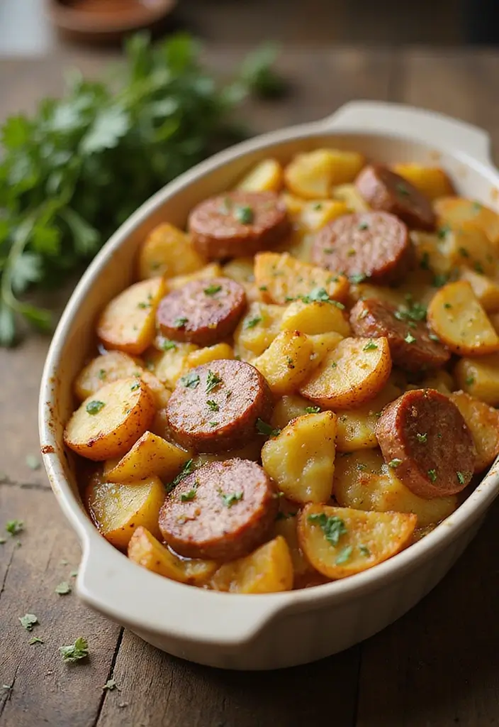 25 Gluten Free Dairy Free Casserole Recipes Comfort Food Style - 12. Savory Potato and Sausage Casserole