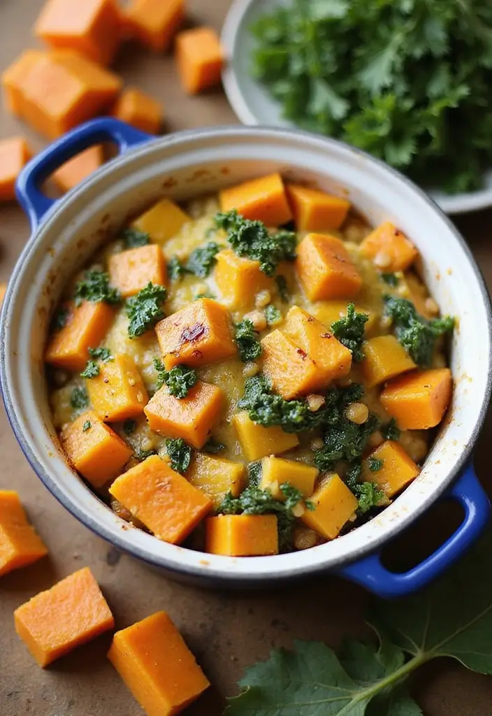 25 Gluten Free Dairy Free Casserole Recipes Comfort Food Style - 16. Butternut Squash and Kale Casserole