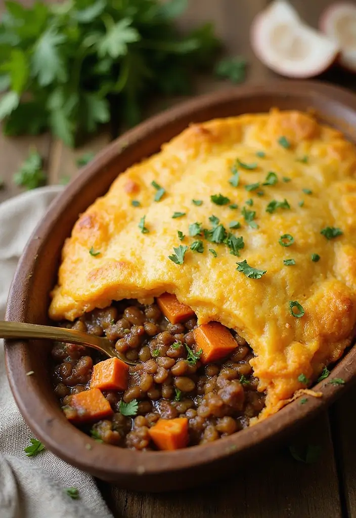 25 Gluten Free Dairy Free Casserole Recipes Comfort Food Style - 23. Lentil and Sweet Potato Shepherd’s Pie