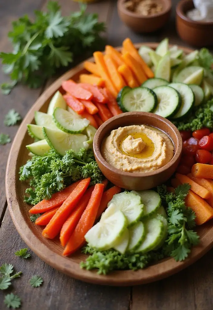 25 Gluten Free Dairy Free Easter Recipes Perfect For Spring - 4. Colorful Vegetable Platter with Hummus
