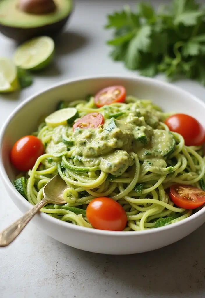 25+ Gluten Free Dairy Free Egg Free Recipes You Need To Try - 3. Zucchini Noodles with Avocado Sauce
