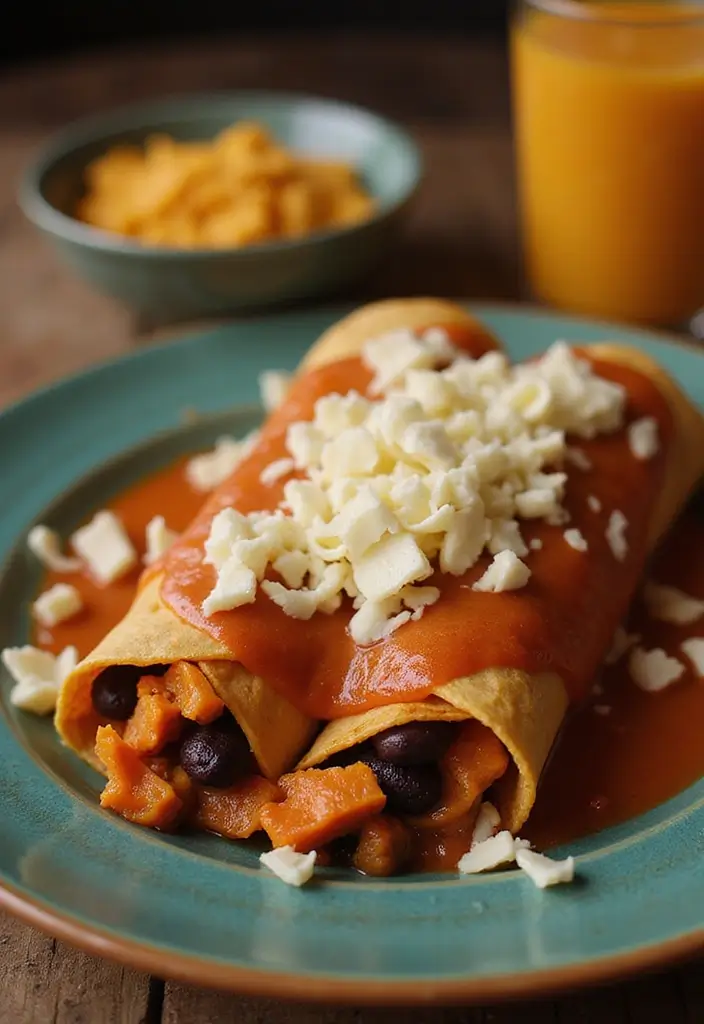 25 Gluten Free Dinner Recipes For Two: Easy And Romantic - 11. Sweet Potato and Black Bean Enchiladas