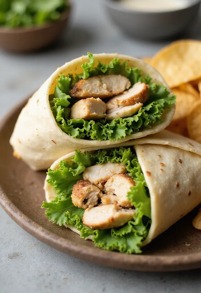 25 Gluten Free Dinner Recipes For Two: Easy And Romantic - 17. Chicken Caesar Salad Wraps
