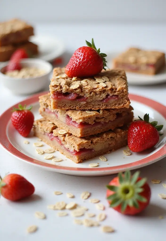 25 Gluten Free Lactose Free Recipes Desserts To Satisfy Your Sweet Tooth - 12. Strawberry Oatmeal Bars
