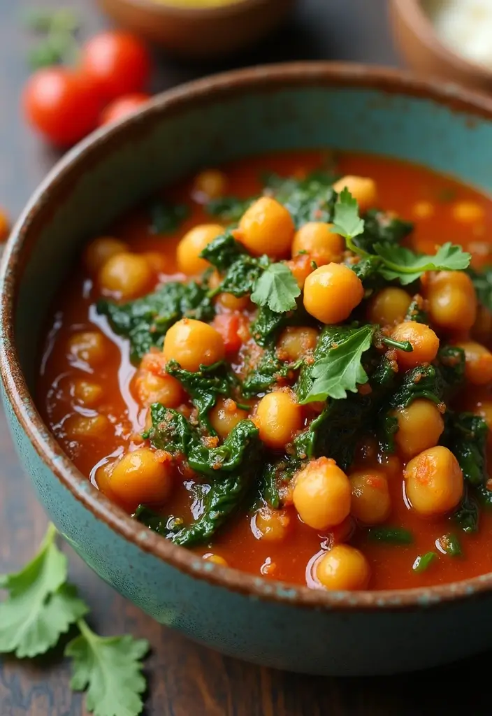 25 Mediterranean Diet Recipes Gluten Free Dairy Free Options - 22. Spiced Chickpea and Spinach Stew