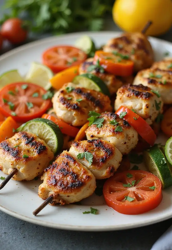 25 Mediterranean Diet Recipes Gluten Free Dairy Free Options - 3. Lemon Garlic Chicken Skewers