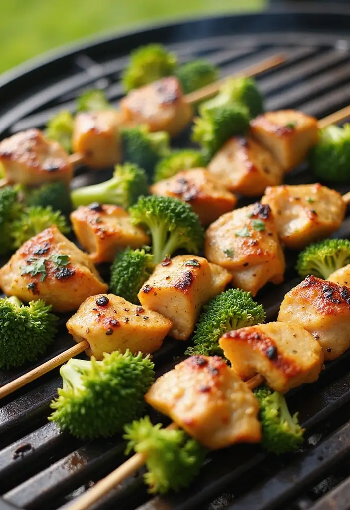 27 Gluten Free Chicken And Broccoli Recipes For Quick Meals - 5. Honey Garlic Chicken and Broccoli Skewers