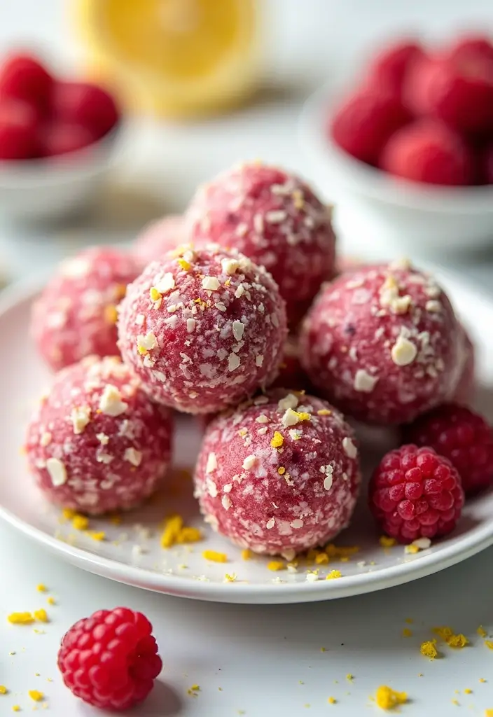 27 Gluten Free Dairy Free Brunch Recipes Perfect For Weekends - 13. Raspberry Lemon Energy Bites