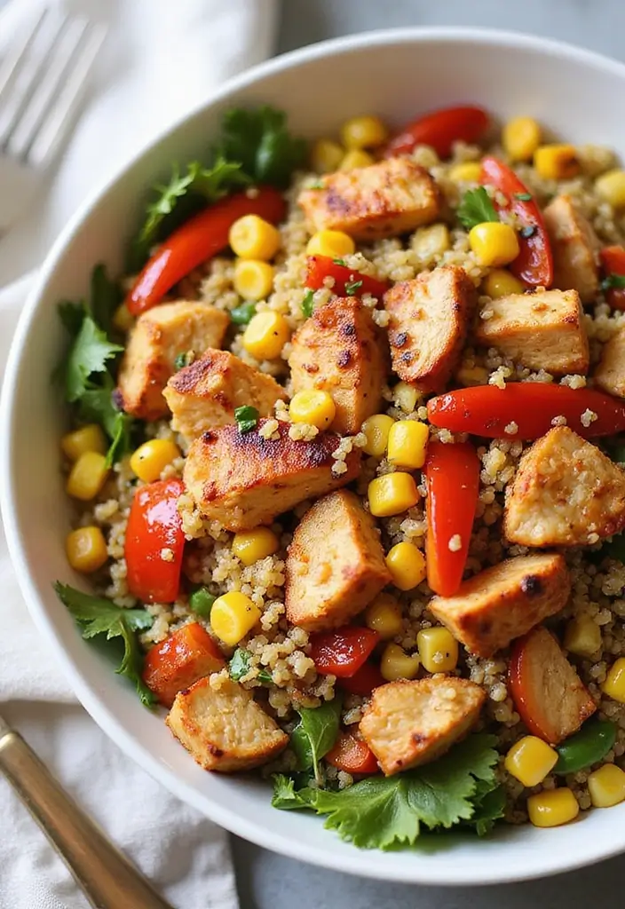 27 Gluten Free Dairy Free Chicken Recipes For Family Meals - 11. BBQ Chicken Quinoa Salad