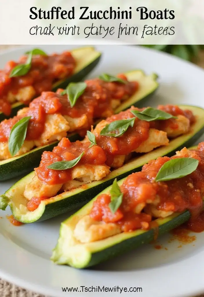 27 Gluten Free Dairy Free Chicken Recipes For Family Meals - 12. Italian Chicken Zucchini Boats