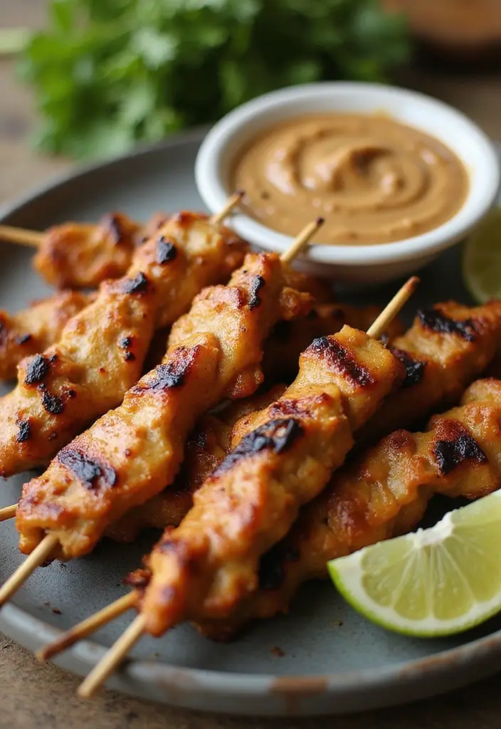 27 Gluten Free Dairy Free Chicken Recipes For Family Meals - 18. Chicken Satay with Peanut Sauce