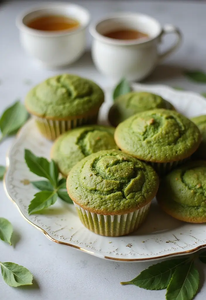 27 Gluten Free Dairy Free Muffins Recipes Soft And Moist - 15. Matcha Green Tea Muffins