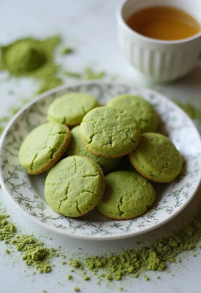 27 Gluten Free Recipes Easy Celiac Desserts That Work Every Time - 22. Matcha Green Tea Cookies