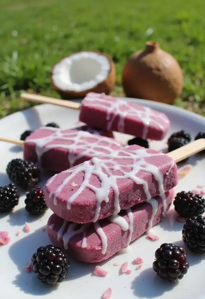 27 Gluten Free Recipes Easy Celiac Desserts That Work Every Time - 23. Blackberry Coconut Popsicles
