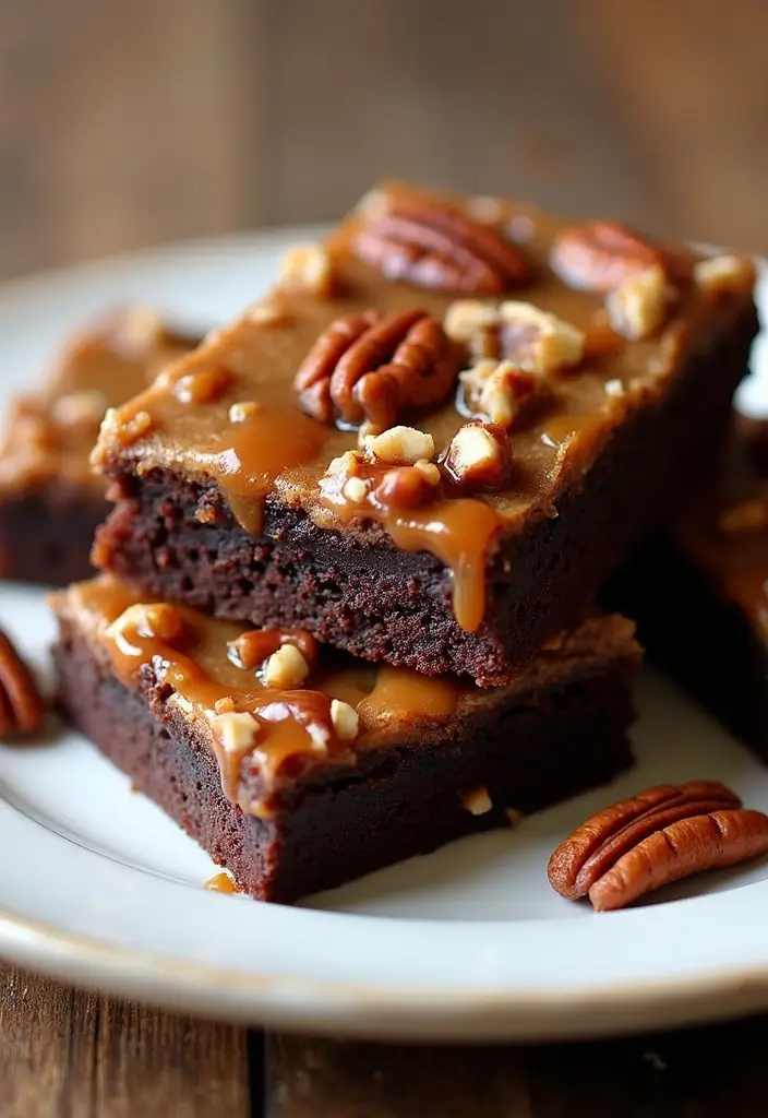 27 Gluten Free Recipes Easy Celiac Desserts That Work Every Time - 8. Caramel Pecan Brownies