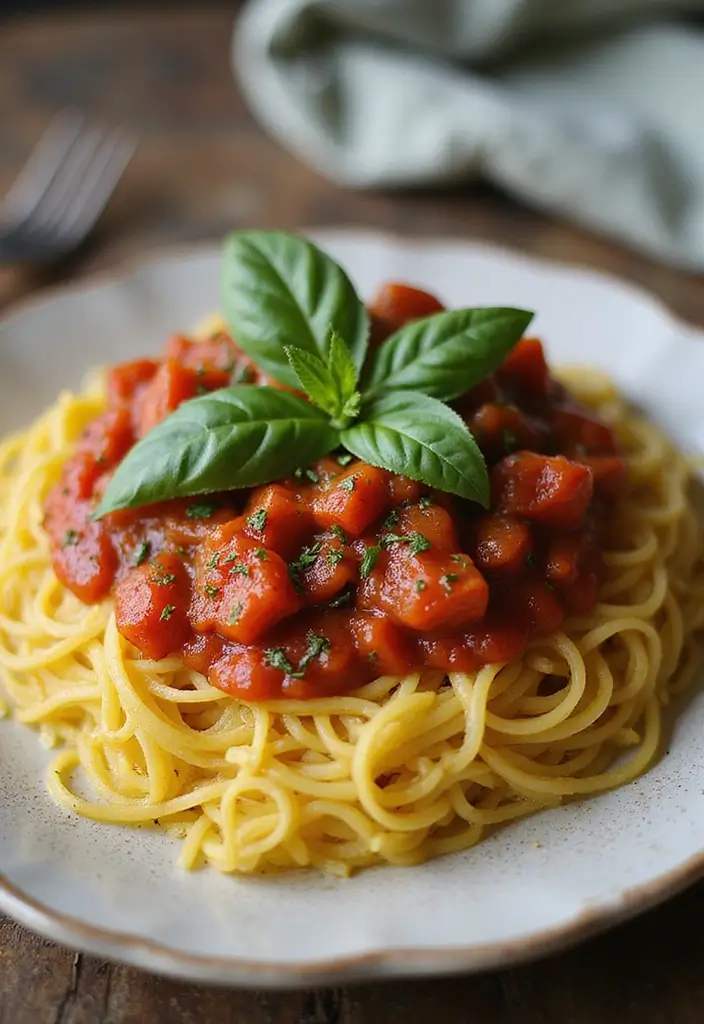 27 No Onion No Garlic Recipes Gluten Free And Delicious - 14. Spaghetti Squash with Tomato Basil Sauce