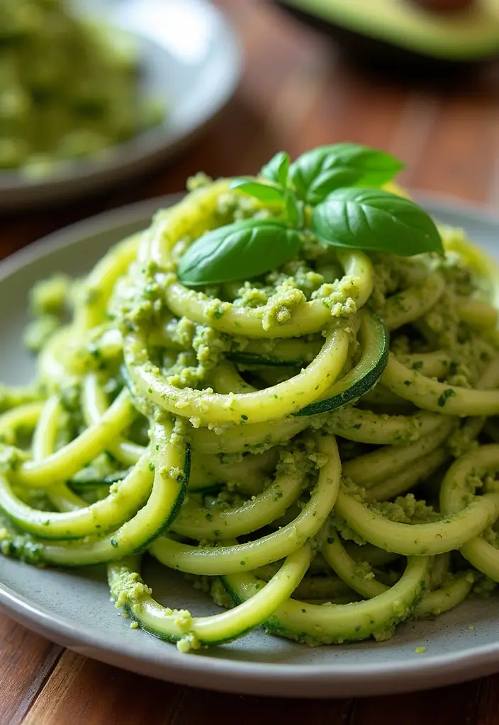 27 No Onion No Garlic Recipes Gluten Free And Delicious - 3. Zucchini Noodles with Avocado Pesto