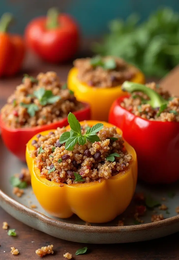 27 No Onion No Garlic Recipes Gluten Free And Delicious - 9. Baked Stuffed Bell Peppers