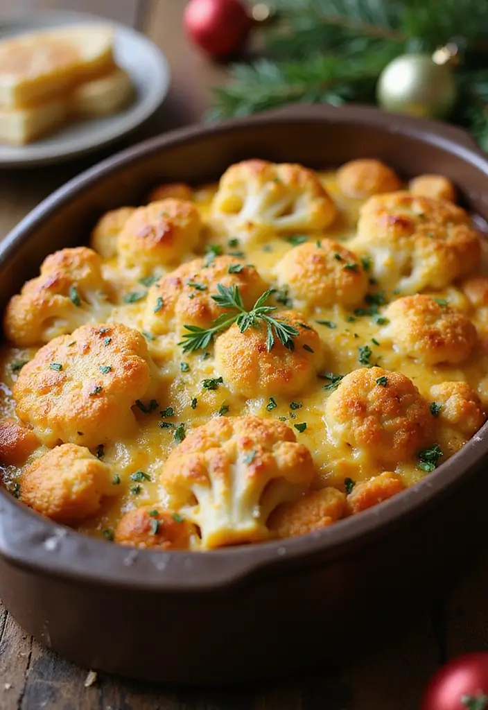 30 Gluten Free Dairy Free Christmas Recipes For The Holidays - 22. Holiday Cheesy Cauliflower