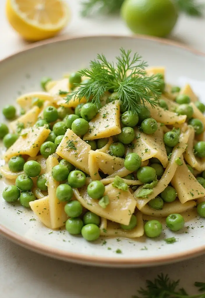 30 Gluten Free Dairy Free Pasta Recipes To Savor - 19. Pea Pasta with Lemon Dill Sauce