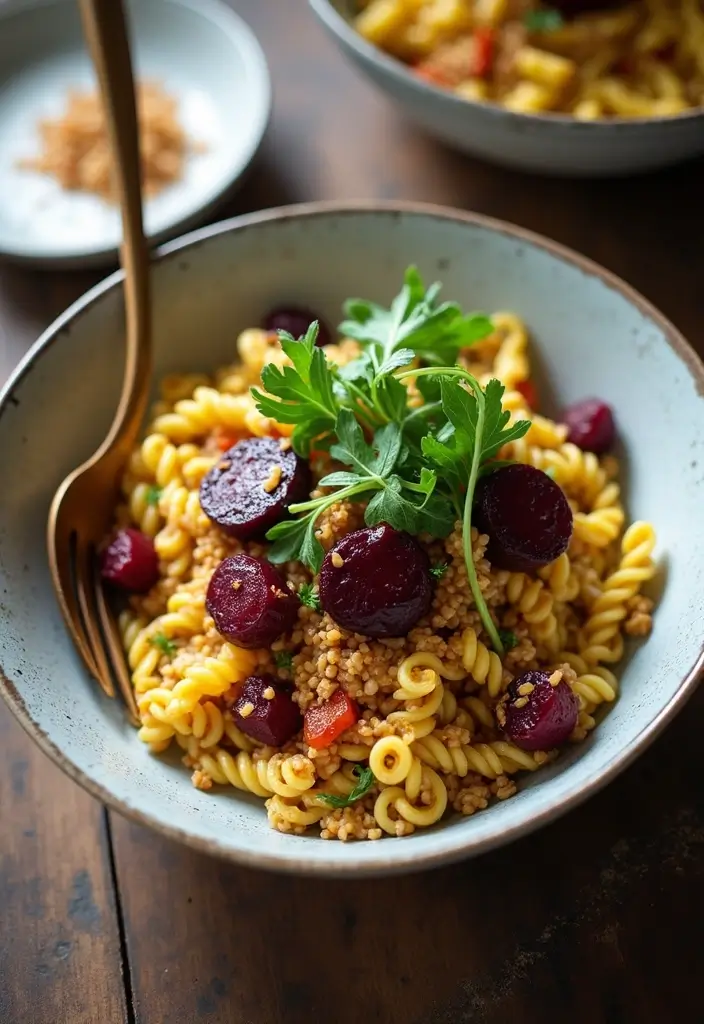 30 Gluten Free Dairy Free Pasta Recipes To Savor - 20. Farro Pasta with Roasted Beets and Arugula