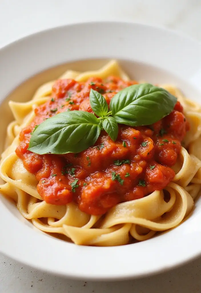 30 Gluten Free Dairy Free Pasta Recipes To Savor - 24. Rice Flour Pasta with Tomato Basil Sauce