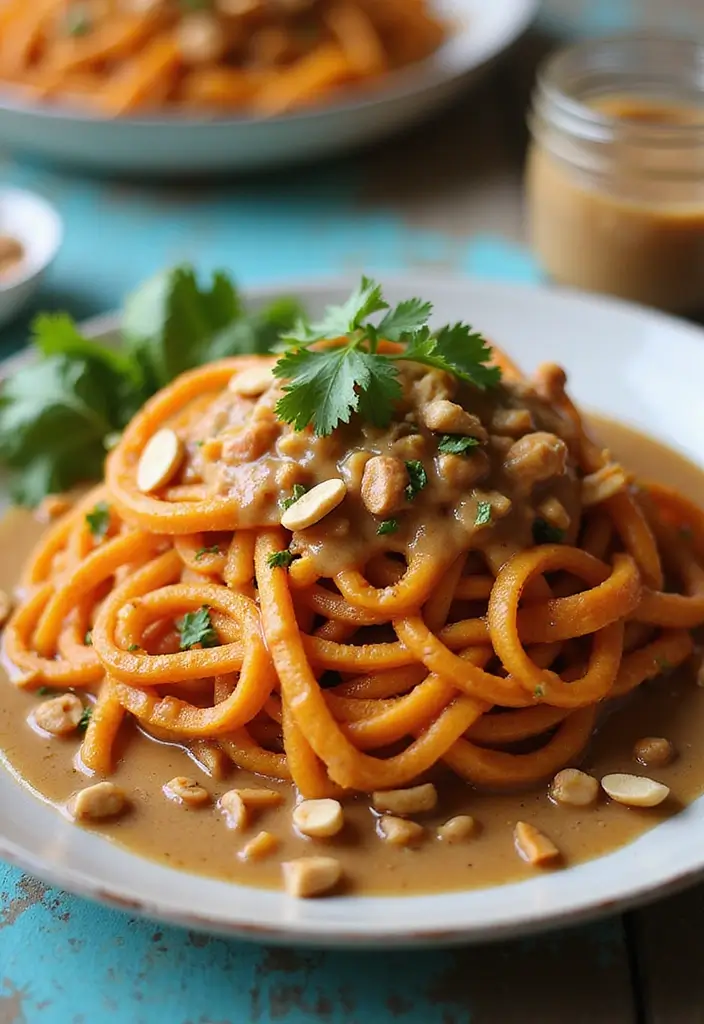 30 Gluten Free Dairy Free Pasta Recipes To Savor - 5. Sweet Potato Noodles with Peanut Sauce