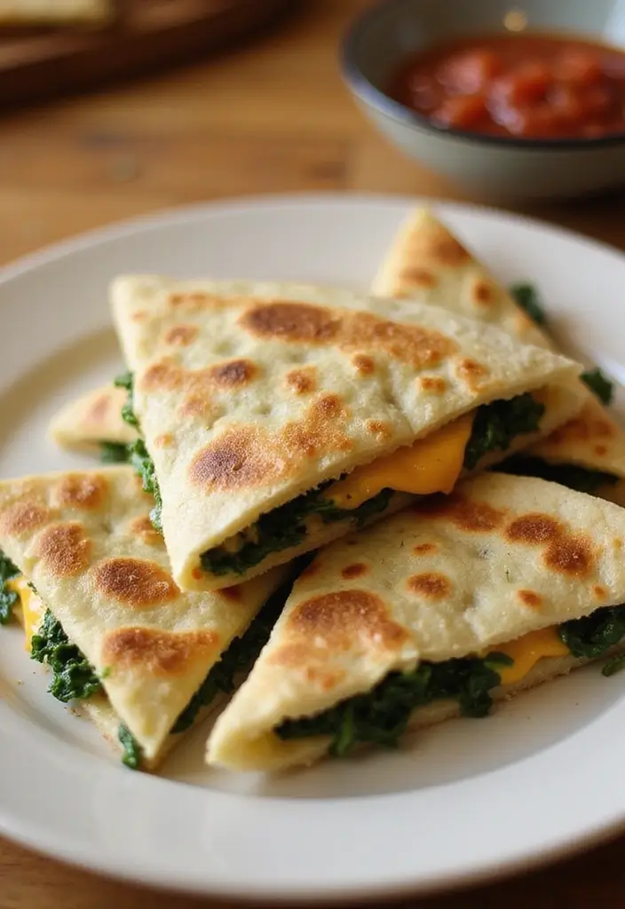 30 Gluten Free Recipes For New Moms: Nutritious And Simple - 29. Spinach and Cheese Quesadillas