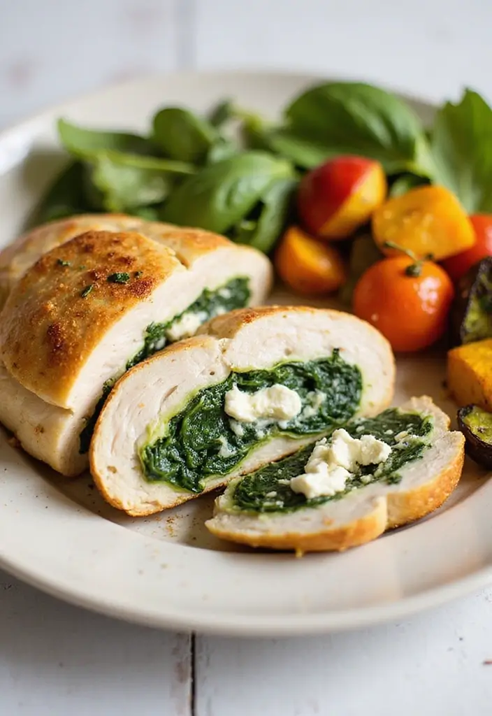 30 Gluten Free Recipes For New Moms: Nutritious And Simple - 6. Spinach and Feta Stuffed Chicken