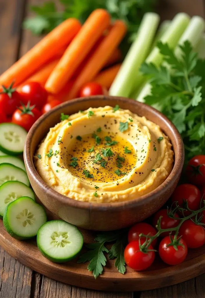 30 Gluten Free Recipes For New Moms: Nutritious And Simple - 7. Homemade Hummus with Veggies
