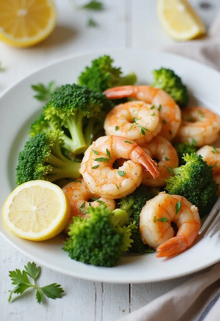 30 Gluten and Dairy Free Recipes for Dinner Tonight - 13. Lemon Garlic Shrimp with Broccoli