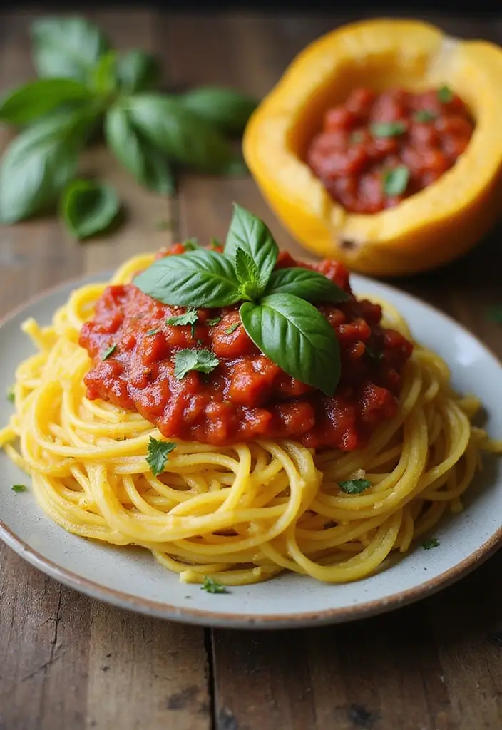 30 Gluten and Dairy Free Recipes for Dinner Tonight - 14. Spaghetti Squash with Marinara Sauce