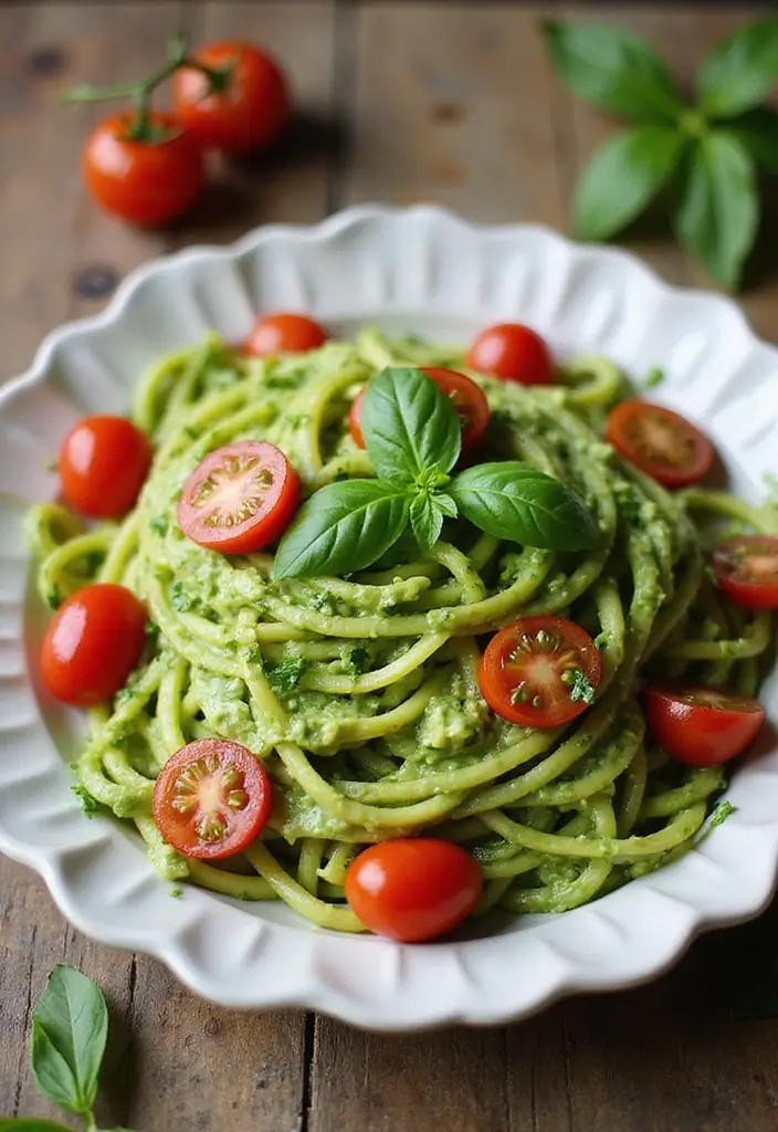 30 Gluten and Dairy Free Recipes for Dinner Tonight - 2. Zucchini Noodles with Avocado Pesto