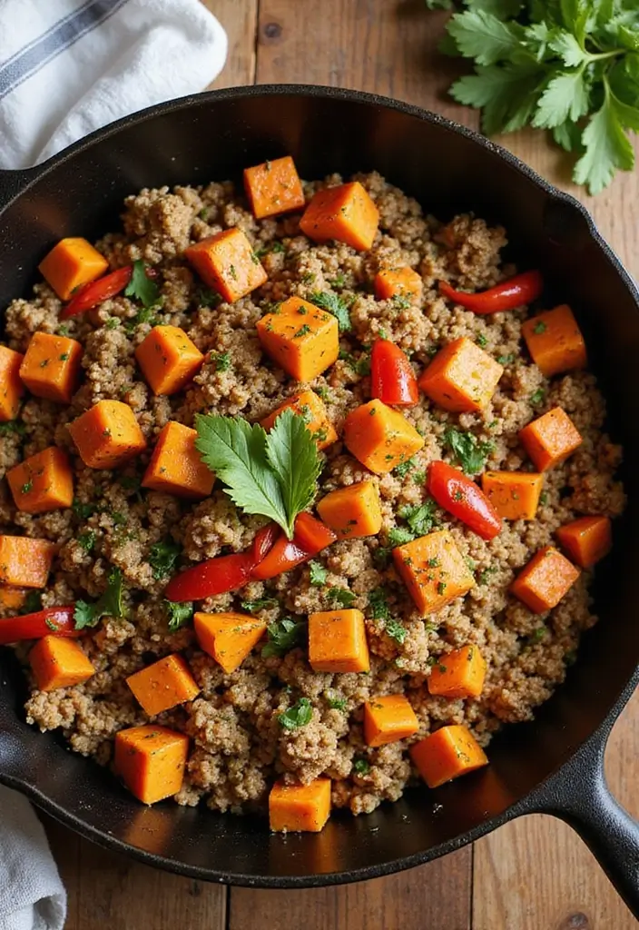 30 Ground Turkey Recipes Gluten Dairy Free And Delicious - 7. Turkey and Sweet Potato Skillet