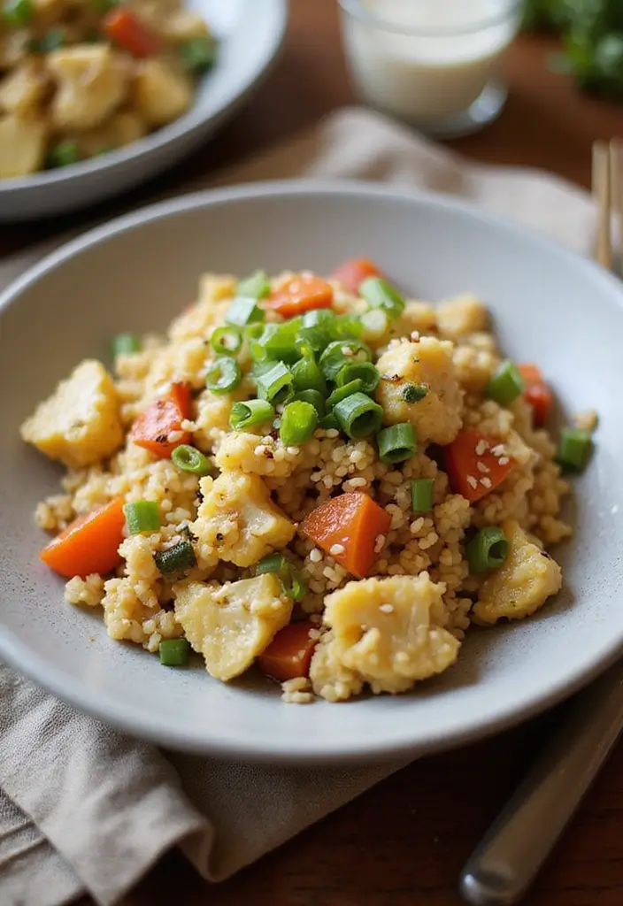 30 High Protein Vegan Gluten Free Recipes To Fuel Your Day - 11. Cauliflower Rice Stir-Fry