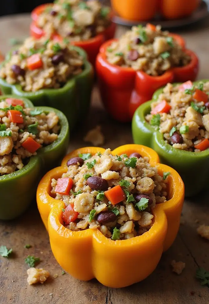 30 High Protein Vegan Gluten Free Recipes To Fuel Your Day - 13. Vegan Stuffed Peppers