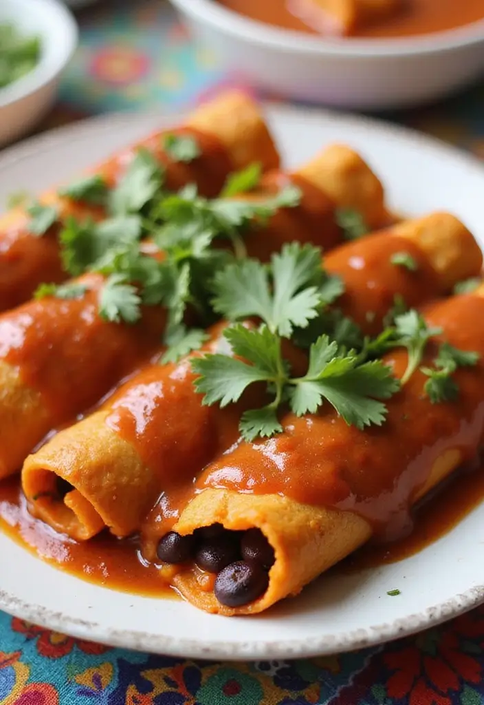 30 High Protein Vegan Gluten Free Recipes To Fuel Your Day - 18. Sweet Potato and Black Bean Enchiladas
