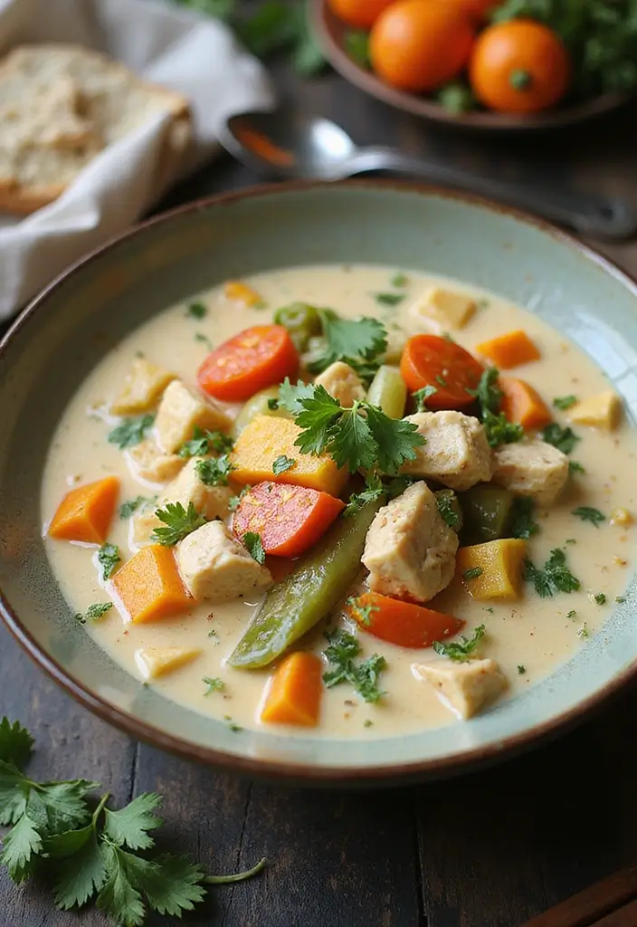 30+ Low Carb Gluten Free Dairy Free Recipes For Healthy Eating 4 30+ Low Carb Gluten Free Dairy Free Recipes For Healthy Eating - 4. Creamy Coconut Chicken Soup