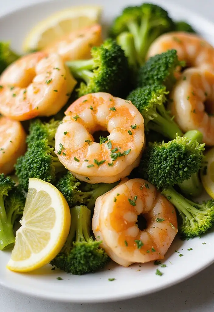 30 Low Carb Gluten Free Recipes Dinner Ideas You Will Love - 26. Lemon Butter Garlic Shrimp and Broccoli