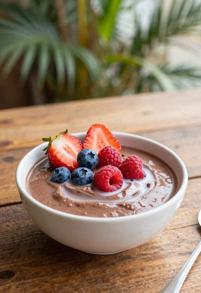 10 Chocolate Pudding Dessert Recipes for Creamy Comfort - 10. Chocolate Coconut Milk Pudding with Berries 1