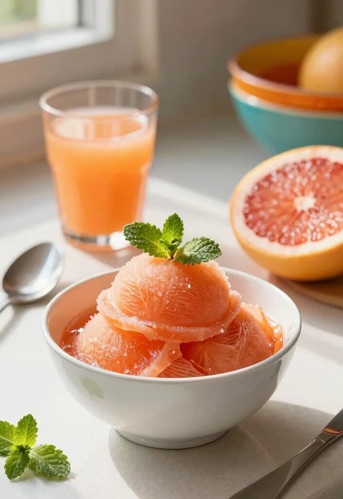 10 Grapefruit Dessert Recipes with Bright Citrus Flavor 1 10 Grapefruit Dessert Recipes with Bright Citrus Flavor - 1. Grapefruit Sorbet 1